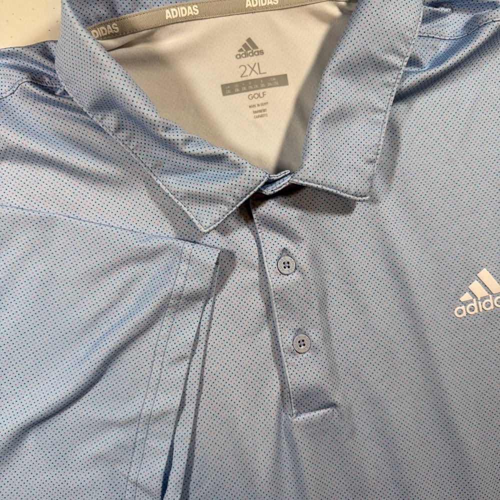 Adidas Men's Light Blue Golf Shirt 2XL